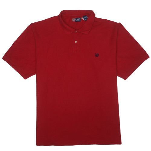 Chaps Men's Red 4XLT Cotton Short Sleeve Polo Shirt