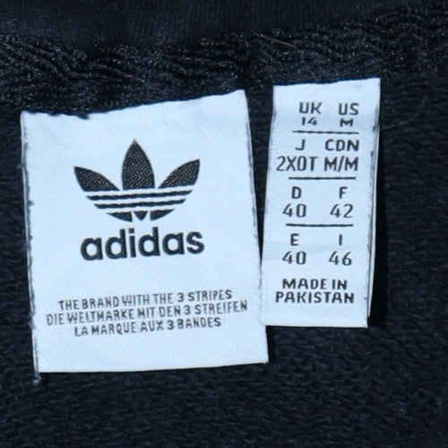 Adidas Womens Black 14 Pullover Hoodie with Logo Print