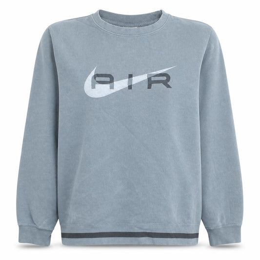 Front view of Nike Women’s Grey Air Logo Pullover Sweatshirt M Cotton Blend
