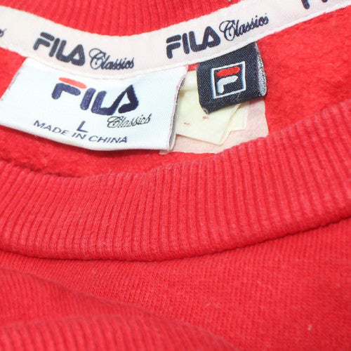 FILA Classics Women's Red Crew Neck Pullover Sweatshirt L