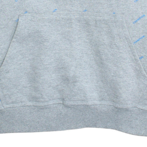 Champion Mens Grey Pullover Hoodie L Fleece Logo Sweatshirt