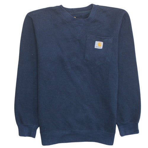 Carhartt Mens Blue Pullover Sweatshirt S Classic Fit Crew Neck