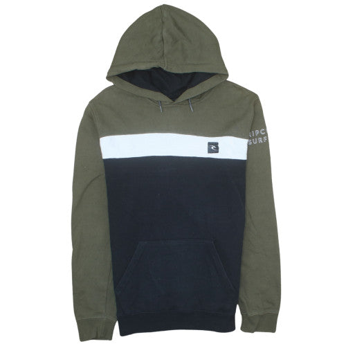 Rip Curl Boys Khaki Black Pullover Hoodie Size 16 Cotton Blend Surf Style