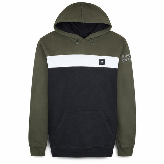 Rip Curl Boys Khaki Black Pullover Hoodie Size 16 Cotton Blend Surf Style