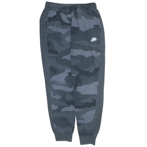 Nike Men's Grey Camo Fleece Joggers M - Comfortable Casual Tapered Pants