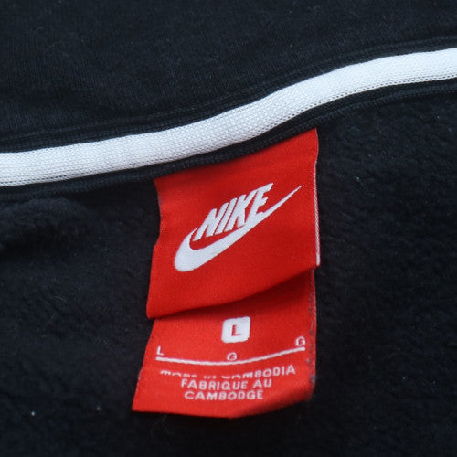 Nike Men's Black Full Zip Hoodie L Sports Fleece Sweatshirt