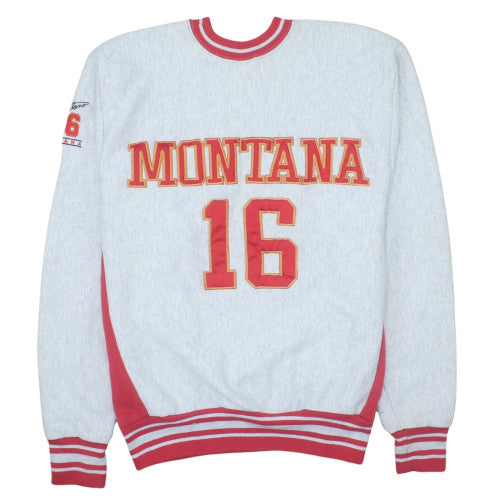Salem Sportswear Men's Grey Red 49ers Montana 16 Crew Neck Sweatshirt XL
