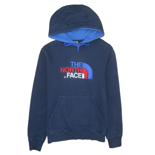 The North Face Men's Blue Pullover Hoodie Medium Cotton Logo