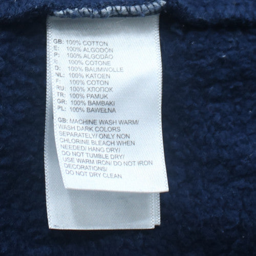 The North Face Men's Blue Pullover Hoodie Medium Cotton Logo