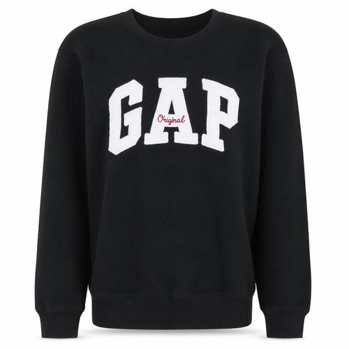 Gap Women Black Small Crew Neck Pullover Sweatshirt