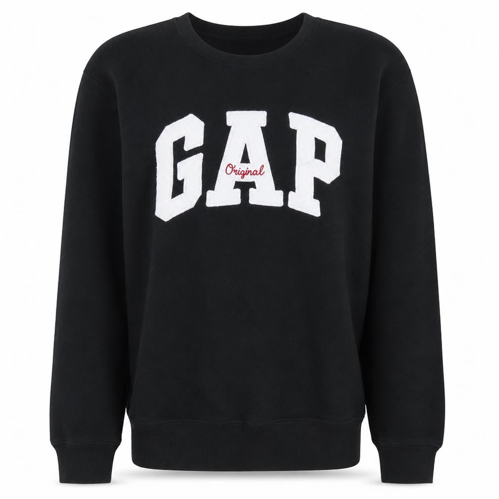Gap Women Black Small Crew Neck Pullover Sweatshirt