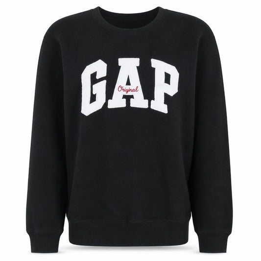 Front view of Gap Women Black Small Crew Neck Pullover Sweatshirt