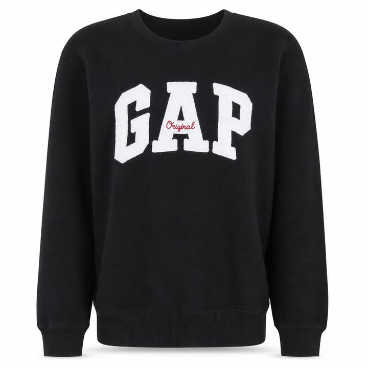Gap Women Black Small Crew Neck Pullover Sweatshirt
