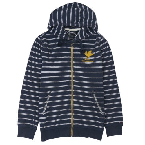 Tommy Hilfiger Denim Men's Blue Striped Full Zip Hoodie Size M