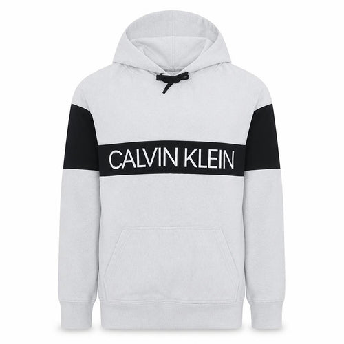Calvin Klein Men's White Pullover Hoodie Medium Logo Design