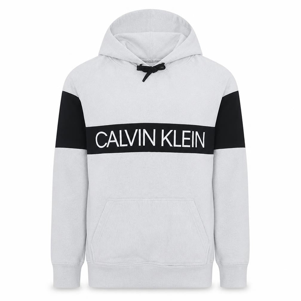 Calvin Klein Men's White Pullover Hoodie Medium Logo Design
