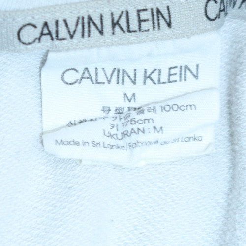 Calvin Klein Men's White Pullover Hoodie Medium Logo Design
