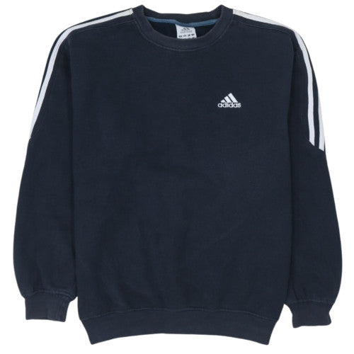 Adidas Men's Blue Logo Pullover Sweatshirt Size M Crew Neck Fleece