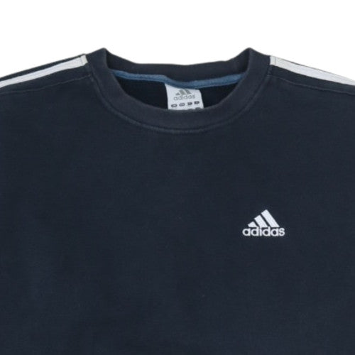 Adidas Men's Blue Logo Pullover Sweatshirt Size M Crew Neck Fleece