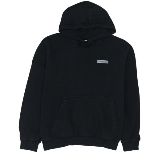 Calvin Klein Mens Black Pullover Hoodie L Fleece Logo Sweatshirt