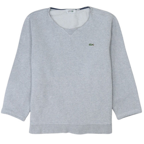 Lacoste Sport Womens Grey Pullover Sweatshirt Size M Cotton Blend Logo Classic Fit