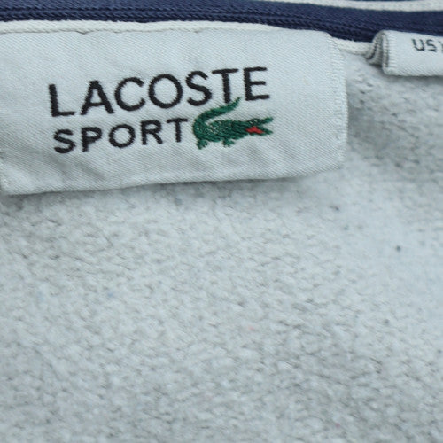 Lacoste Sport Womens Grey Pullover Sweatshirt Size M Cotton Blend Logo Classic Fit