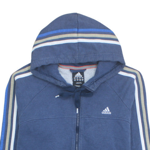 Adidas Men's Blue Full Zip Hoodie L Sports Fleece Jacket