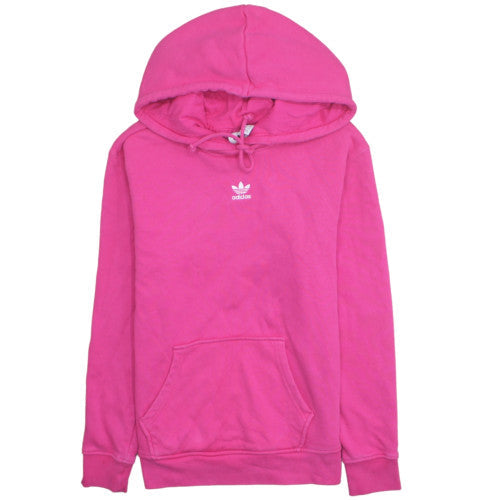 Adidas Womens Pink Pullover Hoodie Size 8 Lined Casual Sweatshirt