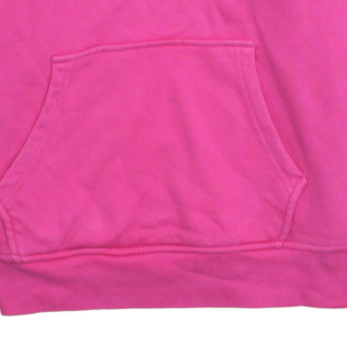 Adidas Womens Pink Pullover Hoodie Size 8 Lined Casual Sweatshirt