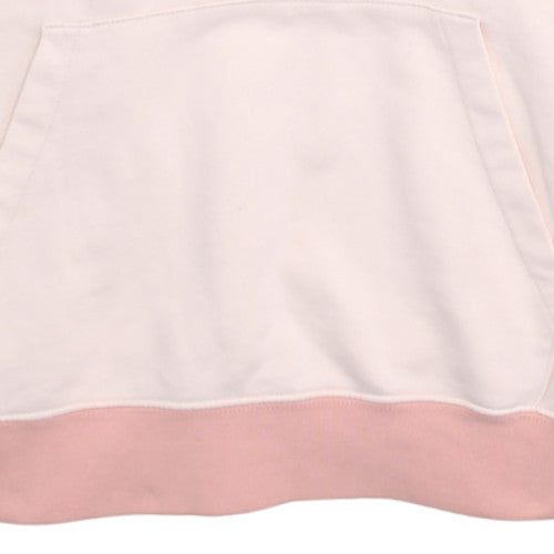 Nike Women Pink & Beige Pullover Hoodie Size L Cotton Sweatshirt