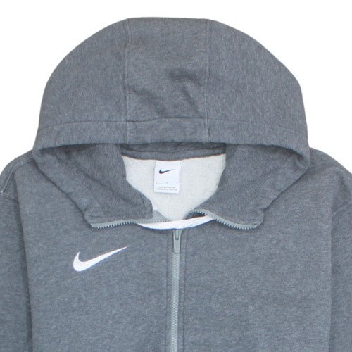 Nike Men's Grey Full Zip Hoodie L Fleece Sports Sweatshirt