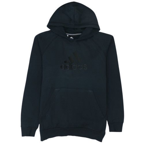 Adidas Boys Black 15-16 Years Pullover Hoodie Essentials Cotton Blend