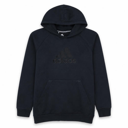 Adidas Boys Black 15-16 Years Pullover Hoodie Essentials Cotton Blend