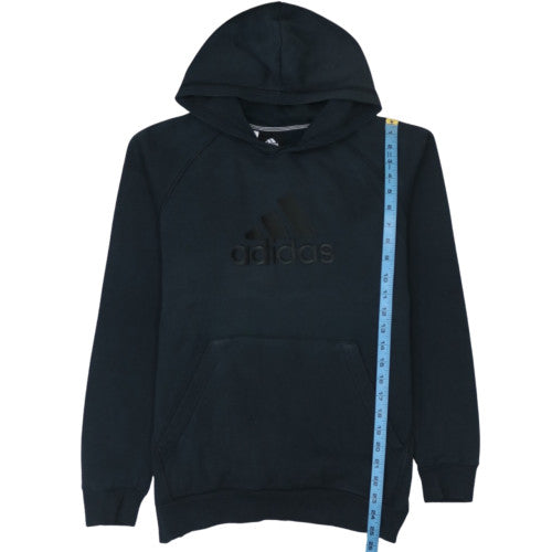 Adidas Boys Black 15-16 Years Pullover Hoodie Essentials Cotton Blend