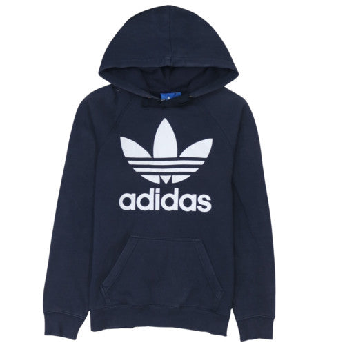 Adidas Mens Blue XS Pullover Hoodie with Trefoil Logo