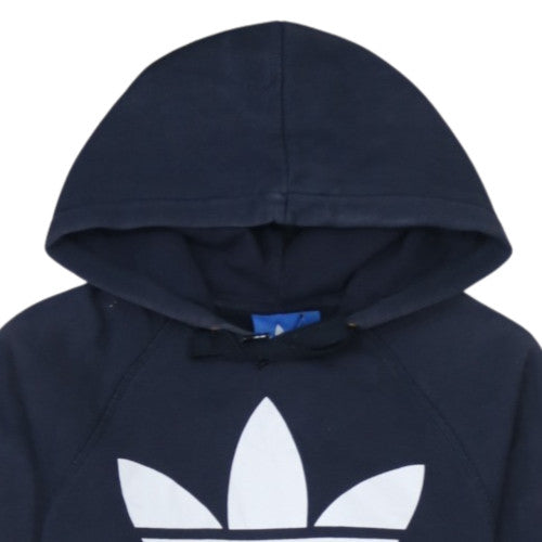 Adidas Mens Blue XS Pullover Hoodie with Trefoil Logo