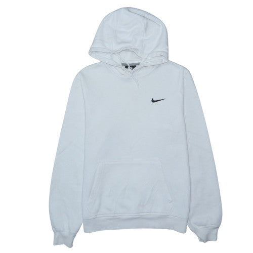 Nike Women’s White Pullover Hoodie Medium Cotton Blend Logo Sweatshirt