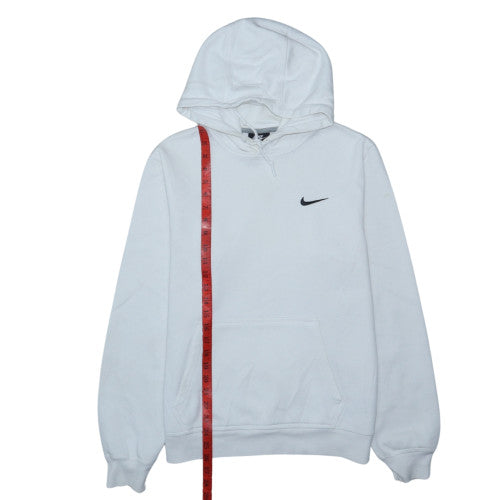 Nike Women’s White Pullover Hoodie Medium Cotton Blend Logo Sweatshirt
