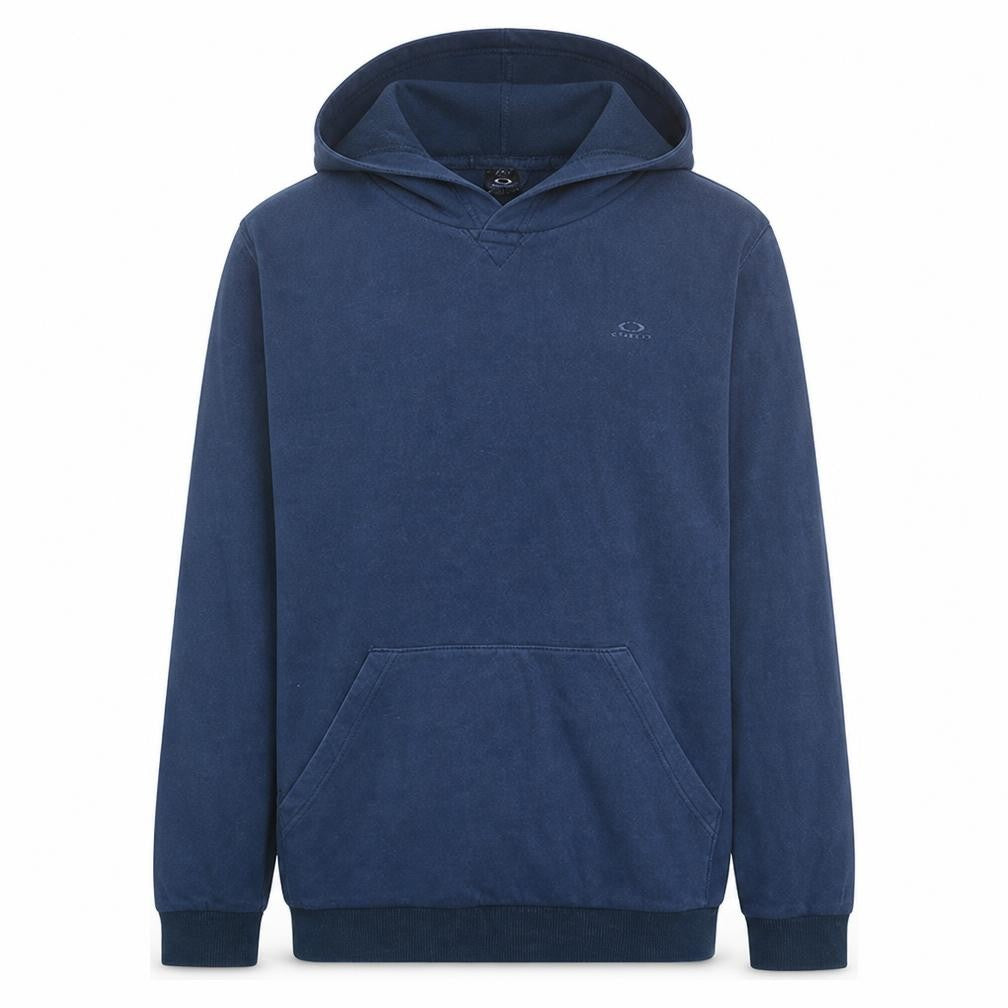 Front view of Oakley Men's Blue Pullover Hoodie L Regular Fit Fleece Sweatshirt