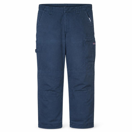 Front view of Dickies Men's Navy Cargo Work Trousers, size 36R, Cotton Blend