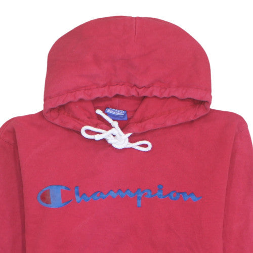 Champion Men's Red Pullover Hoodie Medium Logo Fleece Sweatshirt