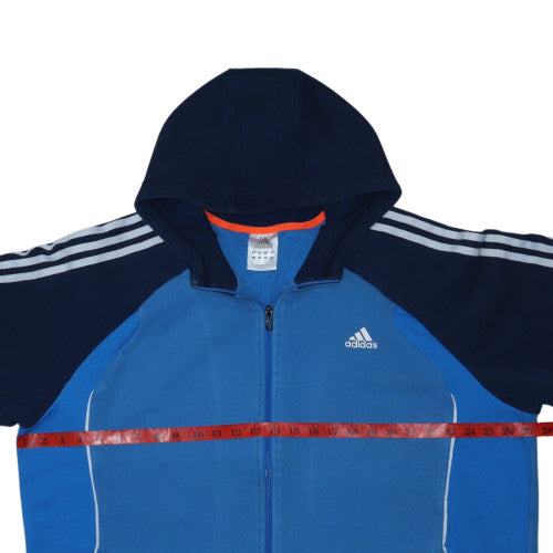 adidas Men’s Blue Full Zip Hoodie 2XL Sports Fleece Sweatshirt
