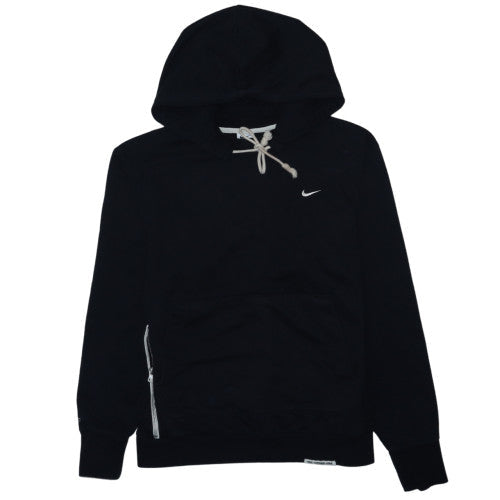 Nike Womens Black Dri-Fit Pullover Hoodie Size Small Zip Pocket