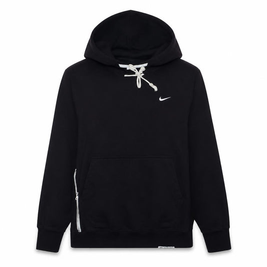 Front view of Nike women’s black dri-fit pullover hoodie size small zip pocket