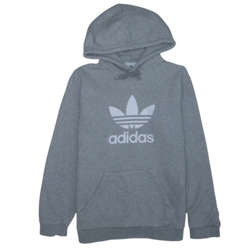 Adidas Men's Grey Pullover Hoodie Size M Sports Fleece Sweatshirt
