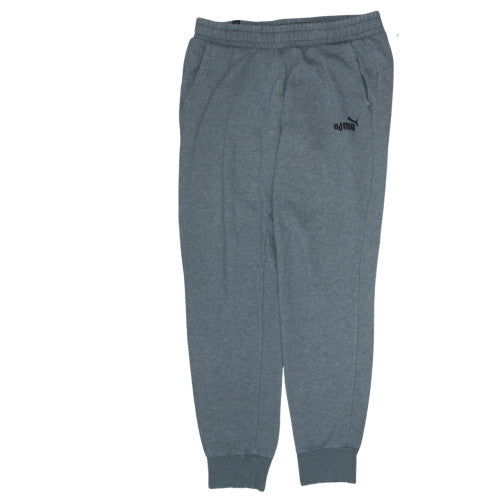 Puma Men’s Grey Jogger Trousers Size L Elastic Waist Cotton Blend