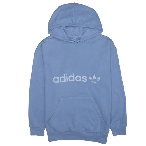 Adidas Womens Blue Pullover Hoodie Size M 12-14 Logo Print