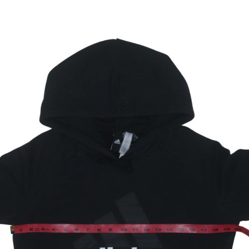 Adidas Womens Black Pullover Hoodie Large Logo Graphic Sweatshirt L