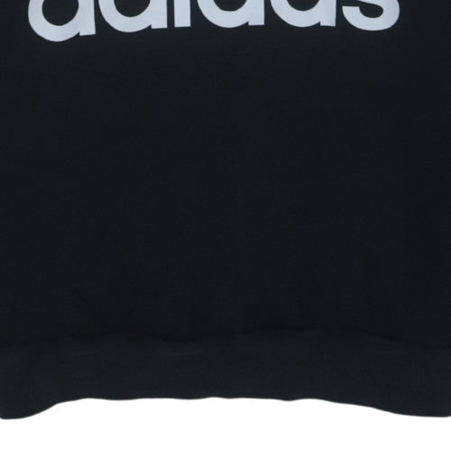 Adidas Womens Black Pullover Hoodie Large Logo Graphic Sweatshirt L