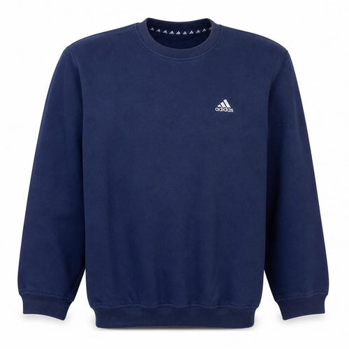 Adidas Men Blue Fleece Pullover Sweatshirt L Sports Vintage